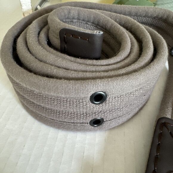 Mens Military Gray D-ring Fabric Leather Casual 59’ Inch - Picture 3 of 8